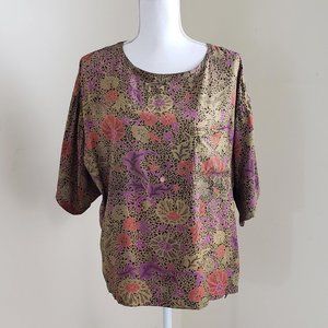 Kloz by Cotton Breeze Vintage Floral Top Large